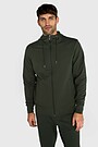 Cotton French terry full-zip hoodie 1 | GREEN | Audimas