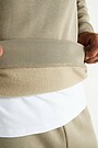 Cotton fleece crewneck sweatshirt 4 | Cream | Audimas