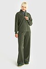 Velour wide sweatpants 1 | GREEN | Audimas