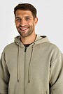 Cotton fleece full-zip hoodie 3 | Cream | Audimas