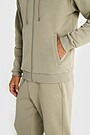Cotton fleece full-zip hoodie 4 | Cream | Audimas