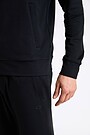 Cotton French terry full-zip sweatshirt 4 | BLACK | Audimas