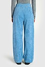 Wide corduroy velour sweatpants 4 | BLUE | Audimas