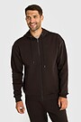 Cotton fleece full-zip hoodie 1 | BROWN | Audimas