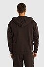 Cotton fleece full-zip hoodie 2 | BROWN | Audimas