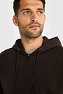 Cotton fleece full-zip hoodie 3 | BROWN | Audimas