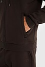 Cotton fleece full-zip hoodie 4 | BROWN | Audimas