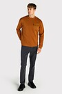 Cotton fleece crewneck sweatshirt 5 | ORANGE | Audimas