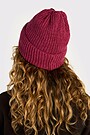 Merino wool and cotton blend knitted hat 2 | PINK | Audimas