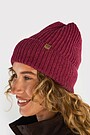 Merino wool and cotton blend knitted hat 3 | PINK | Audimas