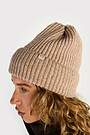 Merino wool and cotton blend knitted hat 4 | Cream | Audimas