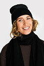 Knitted merino wool hat 2 | BLACK | Audimas