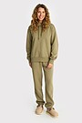 Oversized cotton fleece hoodie 5 | GREEN | Audimas