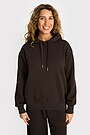 Oversized cotton fleece hoodie 1 | BROWN | Audimas