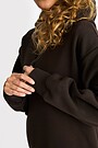 Oversized cotton fleece hoodie 3 | BROWN | Audimas