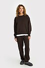 Oversized cotton fleece sweatshirt 5 | BROWN | Audimas