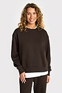 Oversized cotton fleece sweatshirt 1 | BROWN | Audimas