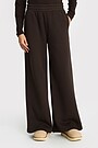 Wide cotton fleece sweatpants 2 | BROWN | Audimas