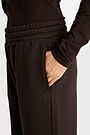 Wide cotton fleece sweatpants 4 | BROWN | Audimas