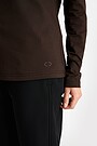 Cotton T-shirt with long sleeves 3 | BROWN | Audimas