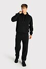 Oversized cotton fleece hoodie 4 | BLACK | Audimas