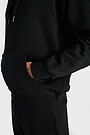 Oversized cotton fleece hoodie 3 | BLACK | Audimas