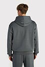 Oversized cotton fleece hoodie 2 | GREY | Audimas