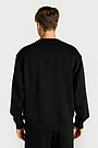 Oversized cotton fleece sweatshirt 2 | BLACK | Audimas