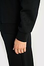 Oversized cotton fleece sweatshirt 3 | BLACK | Audimas