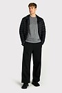 Wide cotton fleece sweatpants 1 | BLACK | Audimas