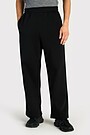Wide cotton fleece sweatpants 2 | BLACK | Audimas