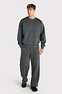 Wide cotton fleece sweatpants 1 | GREY | Audimas