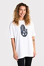 Short sleeves cotton T-shirt ,,The World in Your Hands" 4 | WHITE | Audimas
