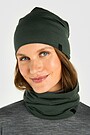 Merino wool hat and neck cuff set 2 | Dark green | Audimas