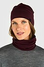 Merino wool hat and neck cuff set 2 | burgundy | Audimas