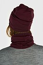 Merino wool hat and neck cuff set 4 | burgundy | Audimas