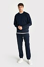 Cotton pique crewneck sweatshirt 4 | Dark blue | Audimas