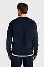 Cotton pique crewneck sweatshirt 2 | Dark blue | Audimas