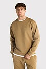 Cotton pique crewneck sweatshirt 1 | BROWN | Audimas