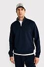 Cotton pique half zip sweatshirt 1 | Dark blue | Audimas