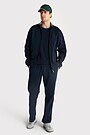 Cotton pique full-zip jacket 4 | Dark blue | Audimas