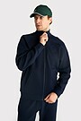 Cotton pique full-zip jacket 1 | Dark blue | Audimas