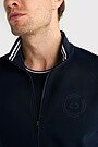 Cotton pique full-zip jacket 3 | Dark blue | Audimas