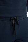 Cotton French terry tapered sweatpants 4 | Dark blue | Audimas
