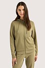 Cotton French terry full-zip hoodie 1 | GREEN | Audimas