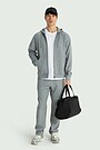 Full-zip hoodie with cotton blend 3 | GREY | Audimas