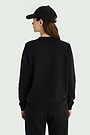 Cotton French terry crewneck sweatshirt 3 | BLACK | Audimas