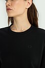 Cotton French terry crewneck sweatshirt 4 | BLACK | Audimas