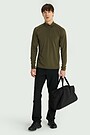 Synthetic half-zip sweatshirt 5 | Dark green | Audimas
