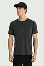 Jacquard knit synthetic T-shirt 1 | BLACK | Audimas
